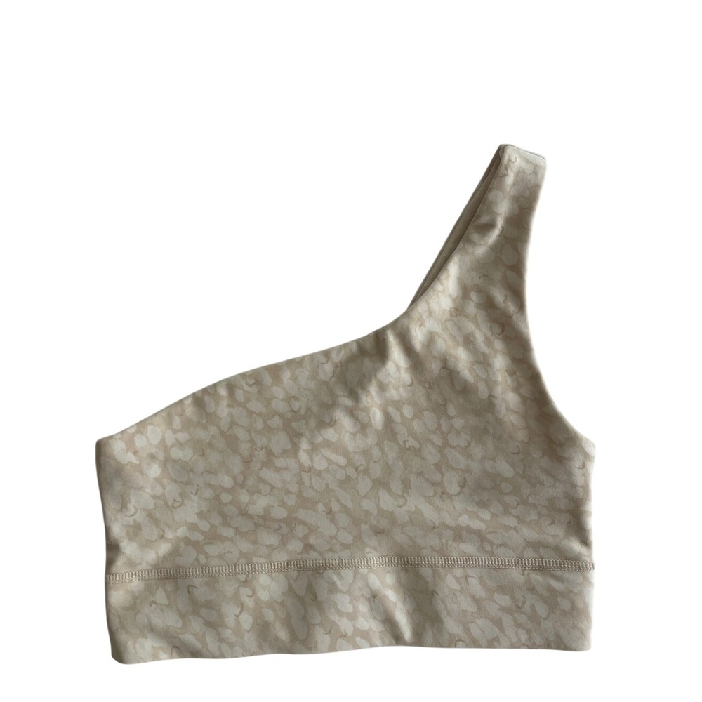 Fabletics Cream Reversible One Shoulder Sports Bra Small